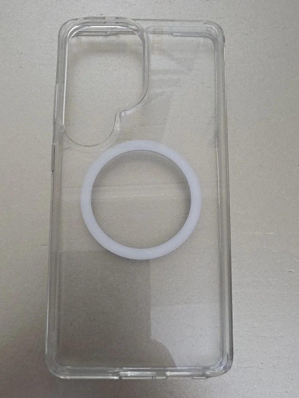 Samsung S26 Ultra Clear Magnetic Ring Phone Case - White Ring